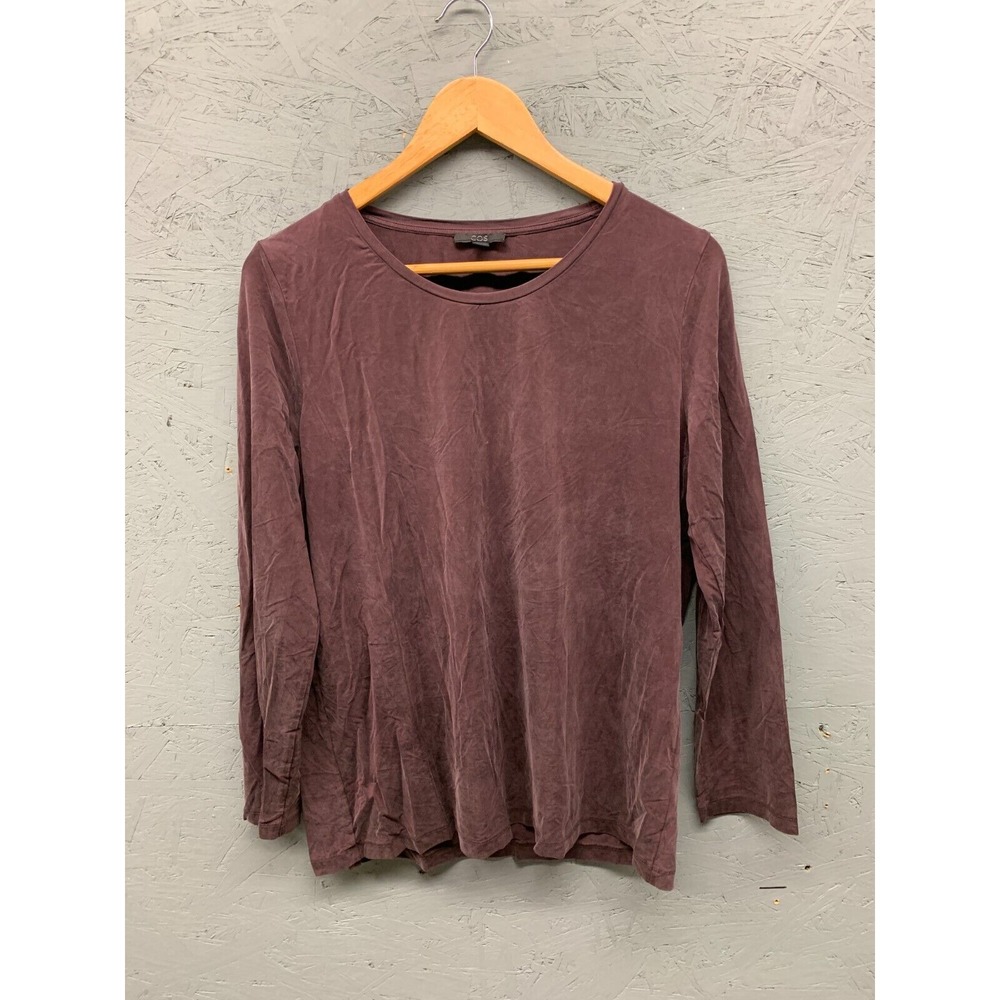COS Purple Long‎ Sleeve Top Size Large Women's Crew Neck Casual Shirt